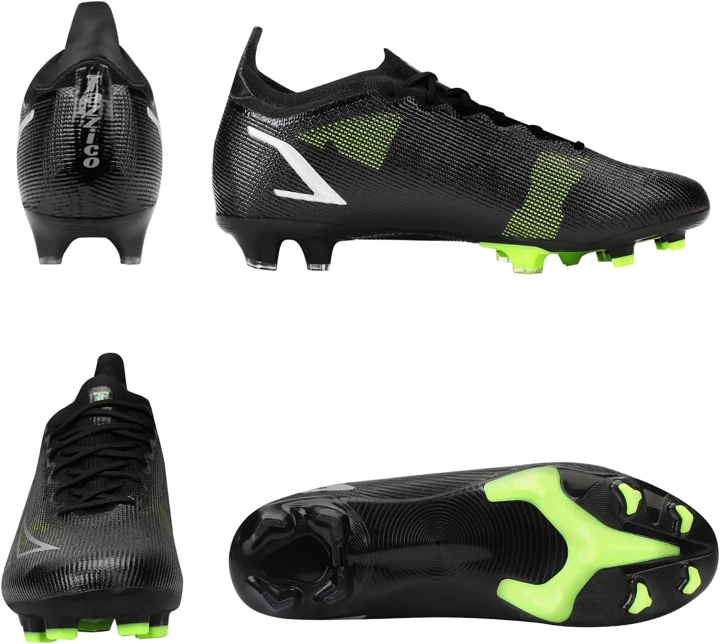 Tazzico Mens Soccer Cleats Womens Outdoor TF Soccer Shoes Big Kids Boys FG Football Boots Professional Training Turf Black Football Cleats
