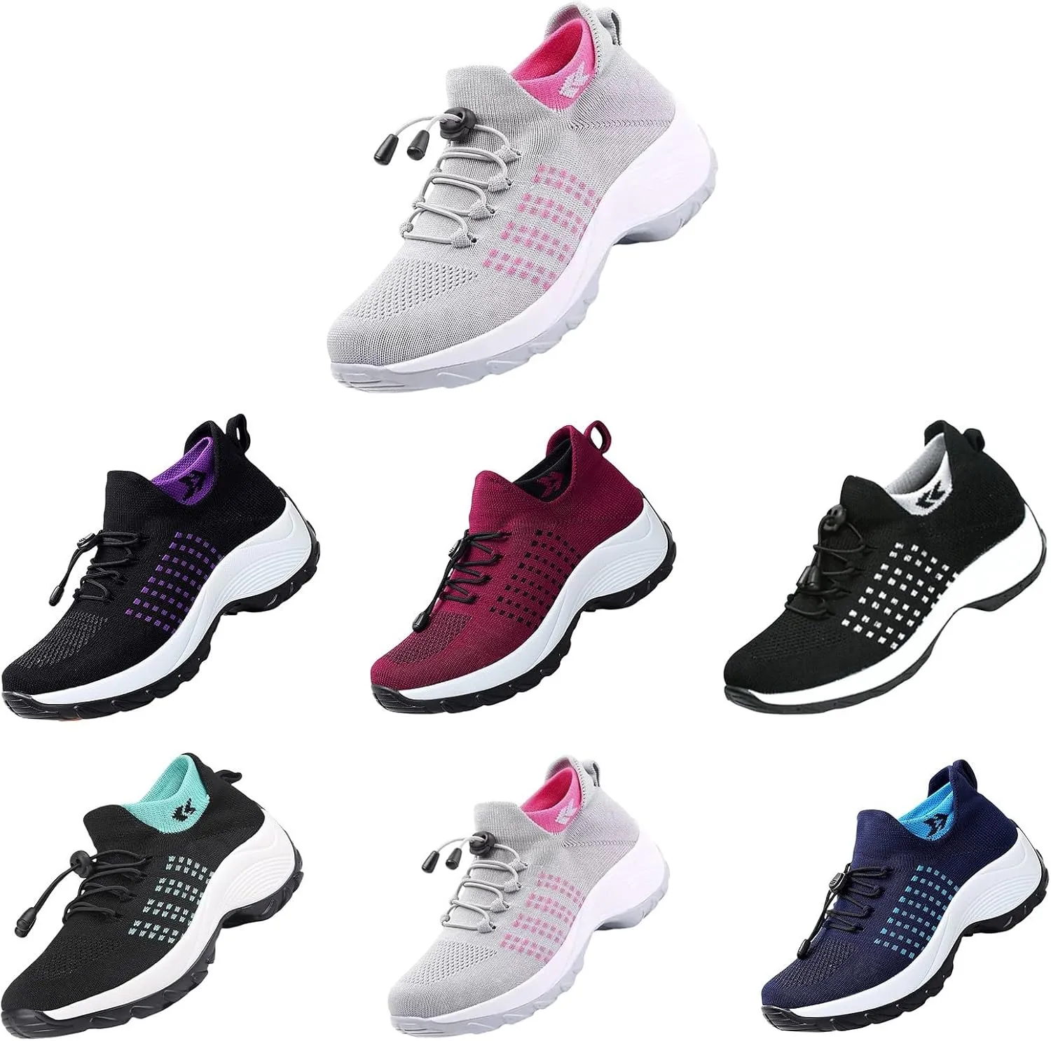 Tennis Shoes Womens Platform Sneakers for Women Fashion Women's Loafers & Slip-Ons Fashion Casual Comfy Soft Christmas Running Shoes Loafers for Women Casual