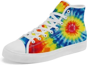 Tie Dye Canvas Shoes High Top Sneakers Lace Up Casual Shoes Gifts for Men Women