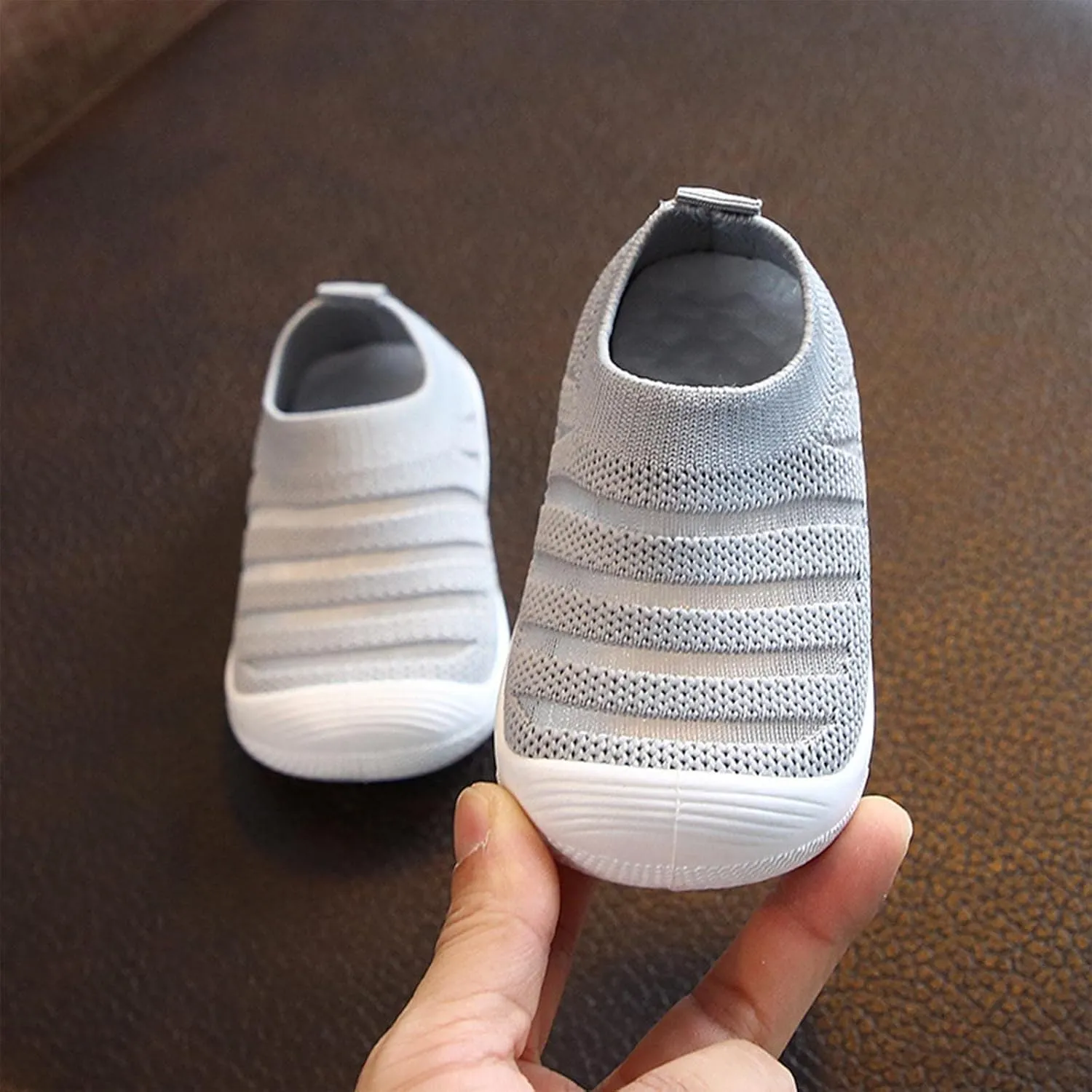Toddler Basketball Shoes Summer and Autumn Cute Girls Flying Woven Mesh Breathable Flat Solid Little Girl Toddler Shoes