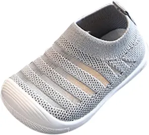 Toddler Basketball Shoes Summer and Autumn Cute Girls Flying Woven Mesh Breathable Flat Solid Little Girl Toddler Shoes