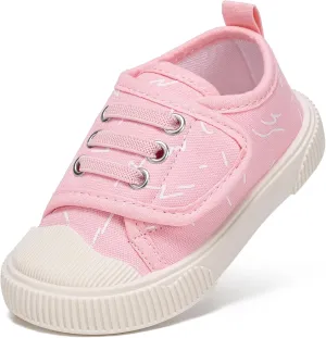 Toddler Boys and Girls Sneakers for Baby Kids Canvas Shoes Lightweight Slip on Walking Shoes