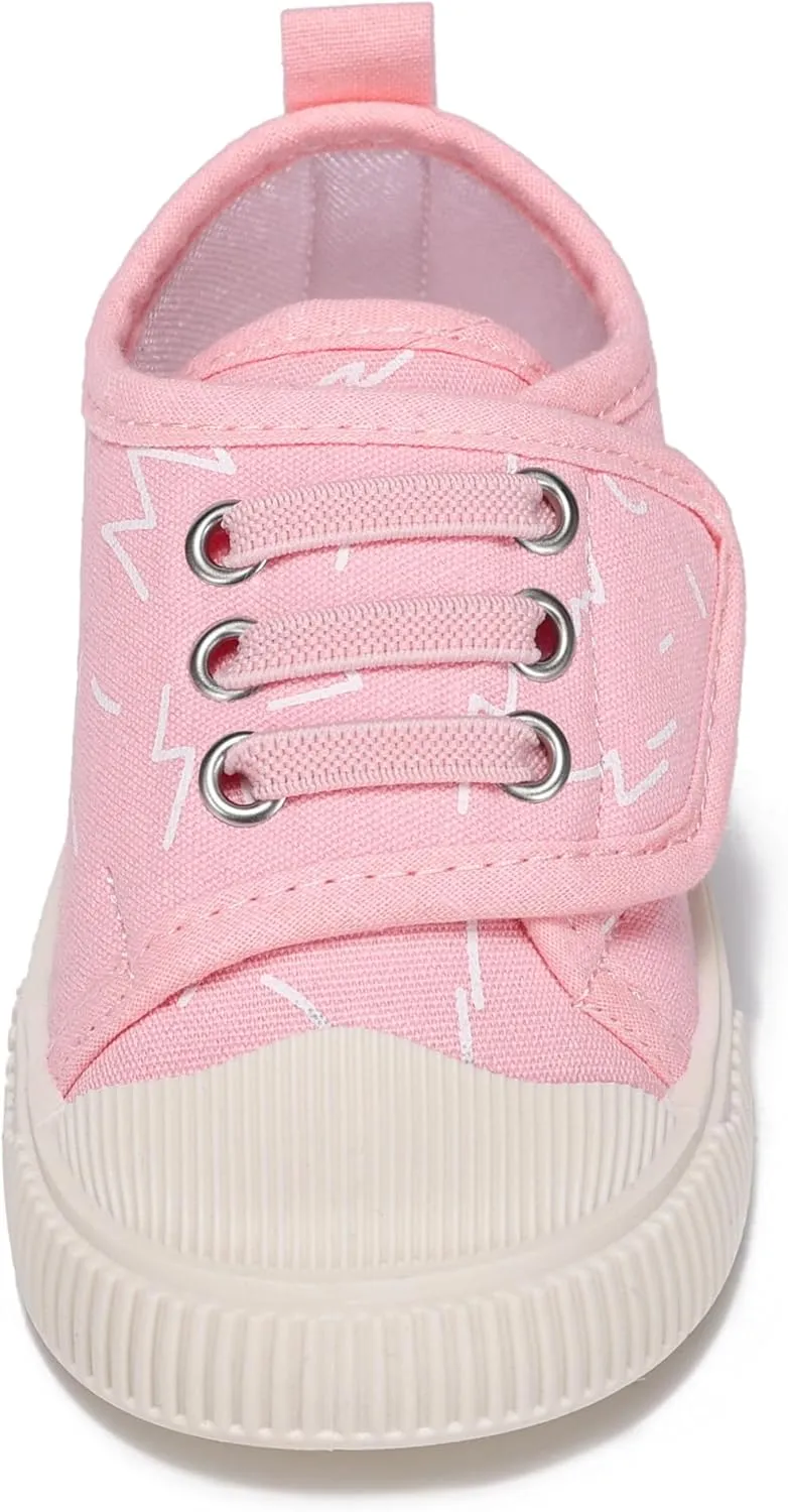 Toddler Boys and Girls Sneakers for Baby Kids Canvas Shoes Lightweight Slip on Walking Shoes