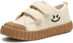 Toddler Boys Girls Slip On Canvas Sneakers Cartoon Dinasour Printed Little Kid Unisex Adjustable Strap Walking Shoes Lazy Shoes with Hook and Loops