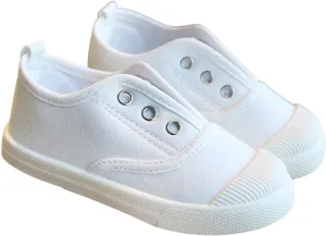 Toddler Girls Boys T-Strap Canvas Sneakers Classical Comfortable Cotton Flat Non-Slip Casual Walking Lace-Up Slip Shoes