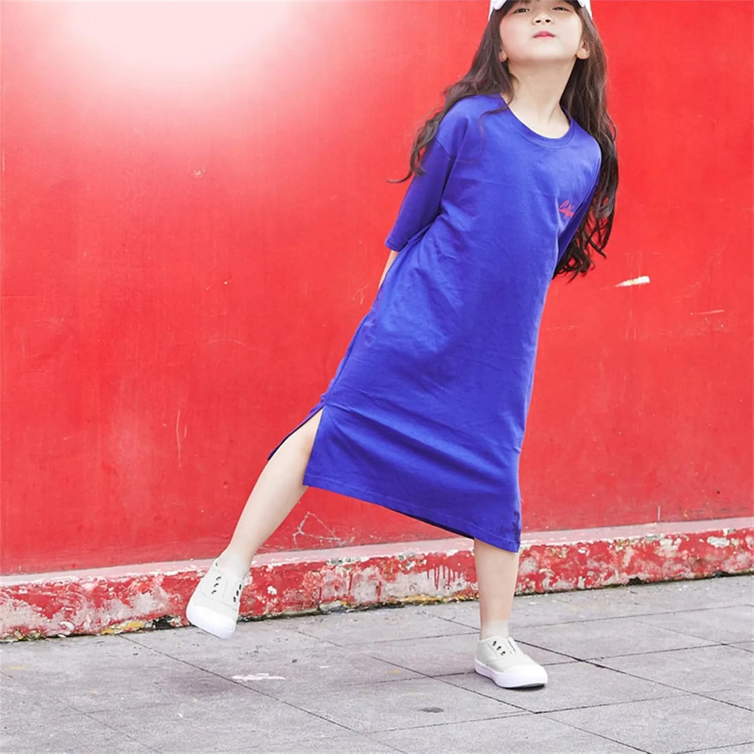 Toddler Girls Boys T-Strap Canvas Sneakers Classical Comfortable Cotton Flat Non-Slip Casual Walking Lace-Up Slip Shoes