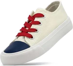 Toddler Little Kid Shoes Boys and Girls Canvas Casual Low Top Lace up Walking Shoes Breathable Soft and Durable
