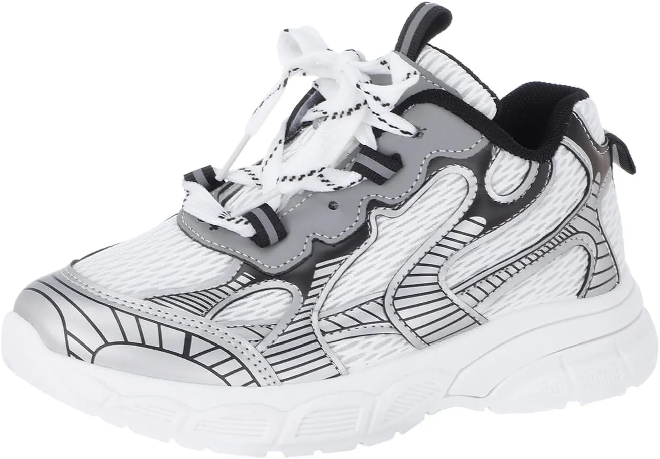 Toddler Shoes Boys Girls Tennis Shoes Kids Mesh Breathable Sneakers Non Slip Lace-up Running Athletic Sports Shoes