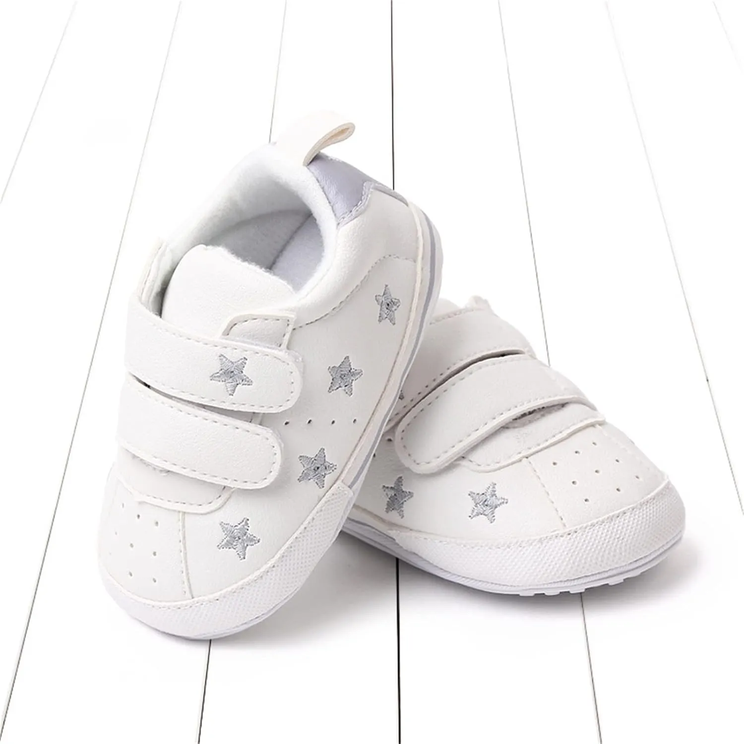 Toddler Shoes Infant Shoes Boys and Girls Sports Shoes Flat Bottom Light Double Strap Hook Loop Comfortable Born Shoes