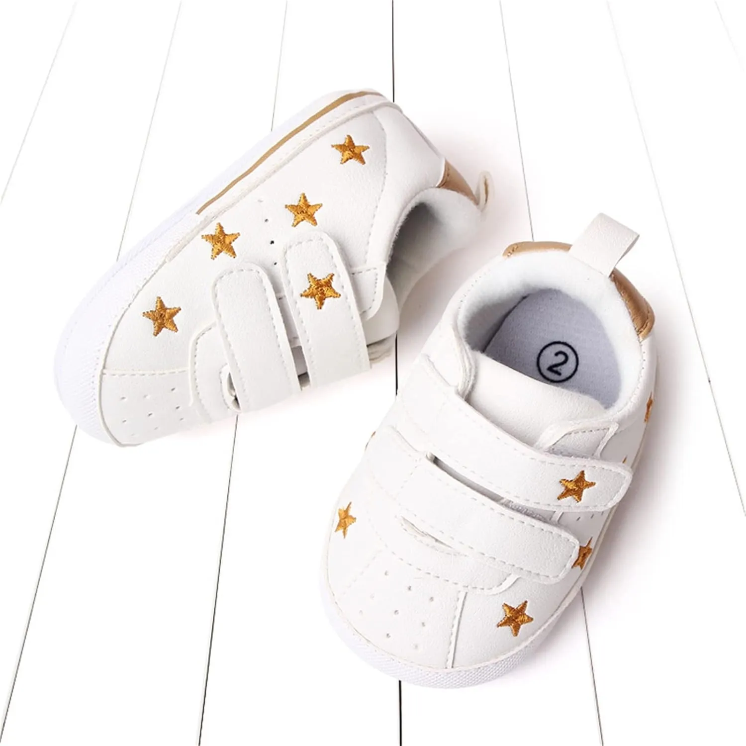 Toddler Shoes Infant Shoes Boys and Girls Sports Shoes Flat Bottom Light Double Strap Hook Loop Comfortable Born Shoes