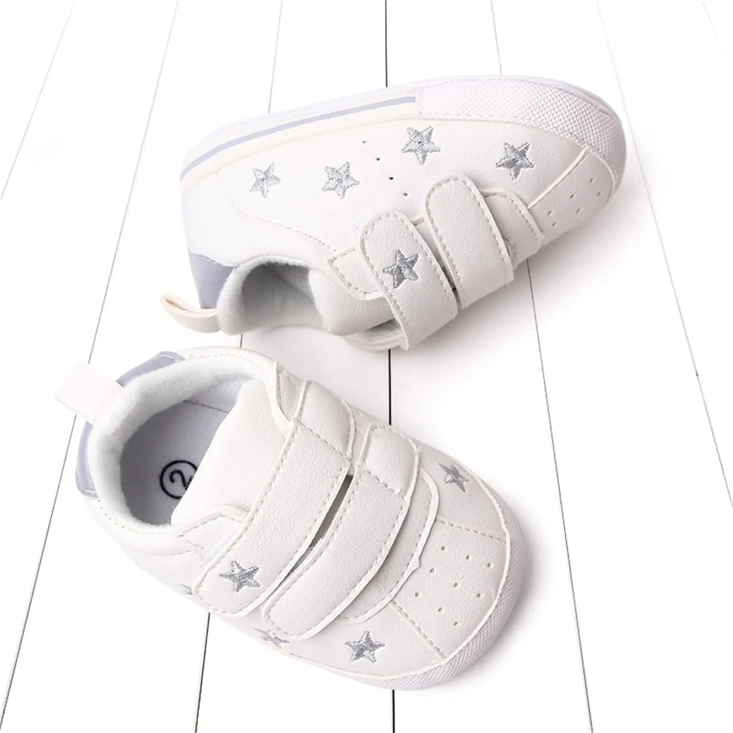 Toddler Shoes Infant Shoes Boys and Girls Sports Shoes Flat Bottom Light Double Strap Hook Loop Comfortable Born Shoes
