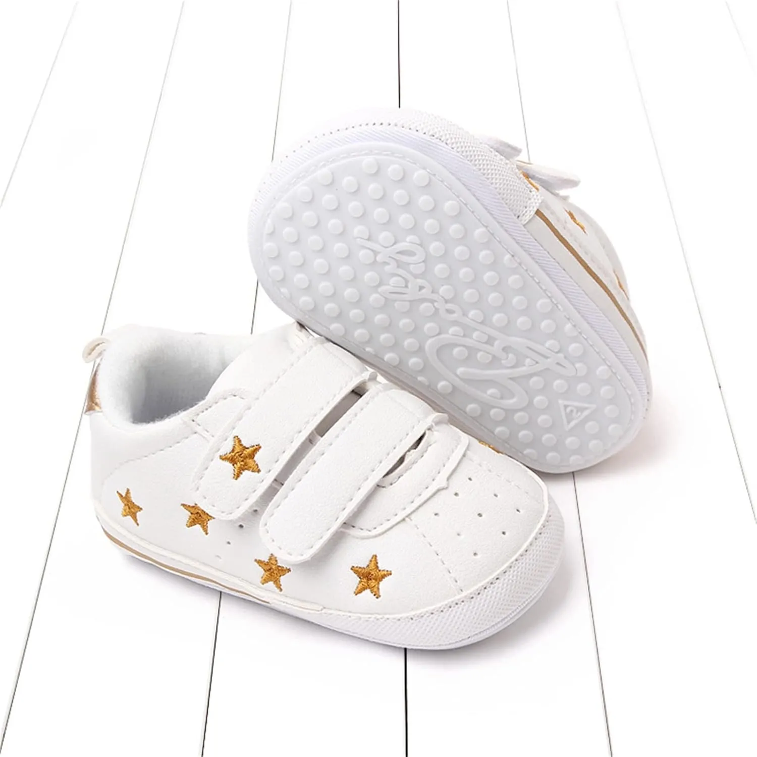 Toddler Shoes Infant Shoes Boys and Girls Sports Shoes Flat Bottom Light Double Strap Hook Loop Comfortable Born Shoes