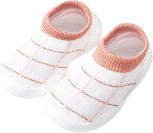 Toddler Sock Shoes Toddler Kids Infant Newborn Baby Boys Girls Shoes First Walkers Striped Plaid Antislip Sock Shoes B