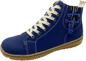 Vintage High Top Sneakers for Women Flat Heeled Ankle Boots Side Zipper Outdoor Lace-up Hiking Cross Country Shoes