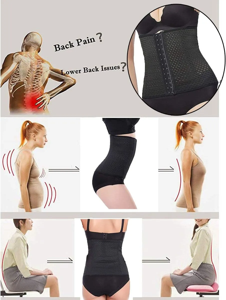 Waist Trainer for Women Tummy Control Body Shaper Waist Cincher Shapewear with Steel Bones