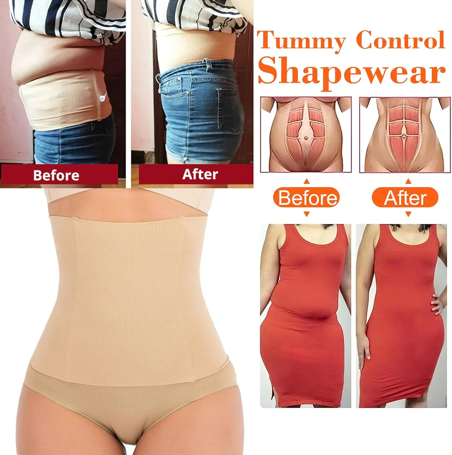 Waist Trainer for Women Tummy Control Shapewear Waist Cincher Slim Body Shaper