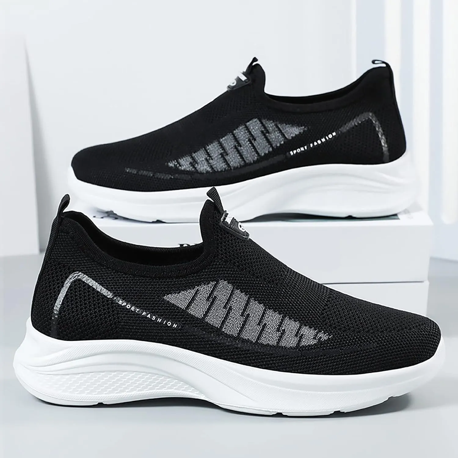 Walking Shoes Women Wide 9.5 Non Slip Arch Support Black Work Shoes for Women White Chunky Tennis Shoes Women Platform Slip On Shoes Women Dressy with Wedge Tenis para Mujeres OrtopéDicos