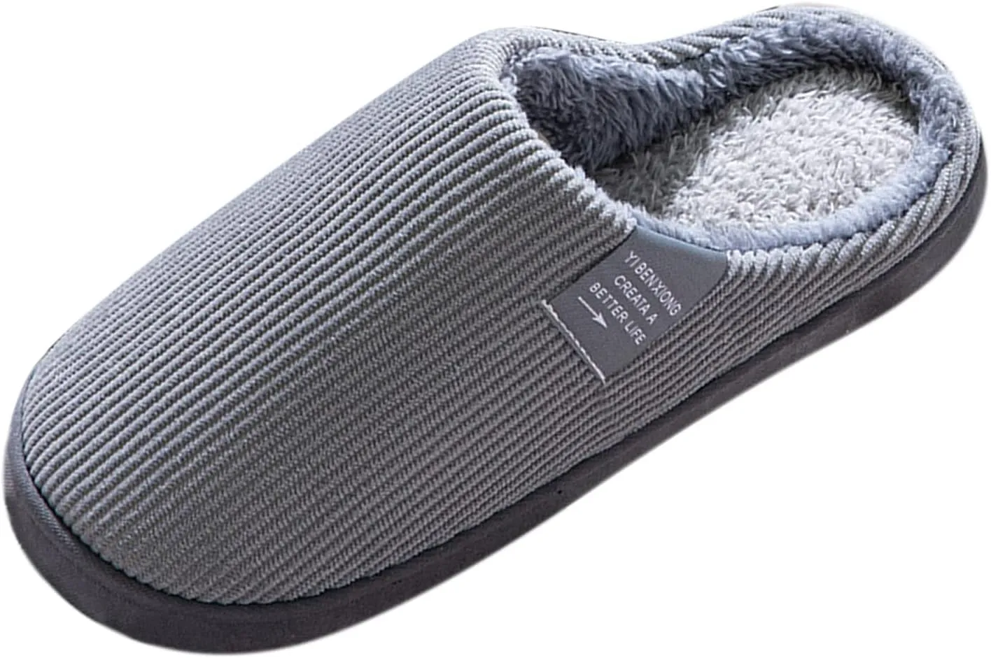 Warm Fuzzy Slippers for Women Indoor Mens For Men House Warm Slip Soft Plush Flop Slippers Flip On Shoes Slippers Men's Slipper Winter House Shoes