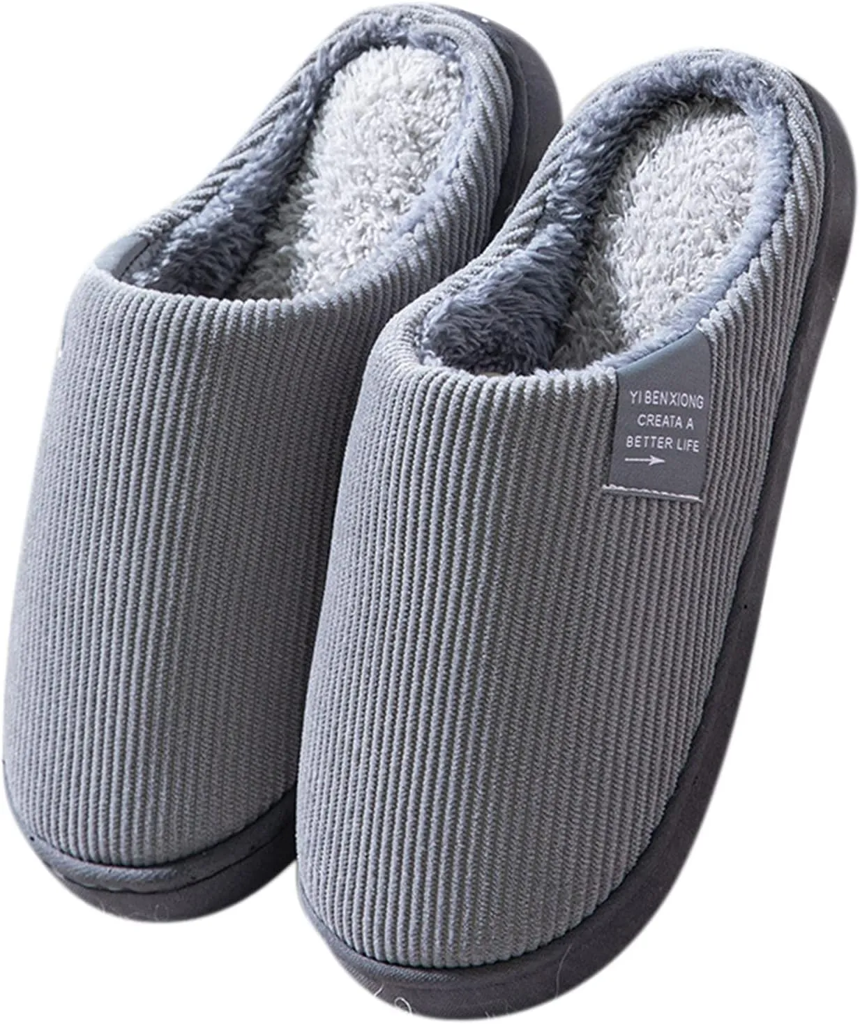 Warm Fuzzy Slippers for Women Indoor Mens For Men House Warm Slip Soft Plush Flop Slippers Flip On Shoes Slippers Men's Slipper Winter House Shoes