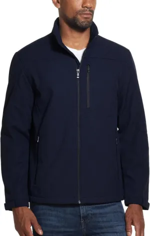 Weatherproof Midweight Soft Shell Jackets for Men - Mens Water Resistant Windbreaker with Stand Collar (S-3XL)
