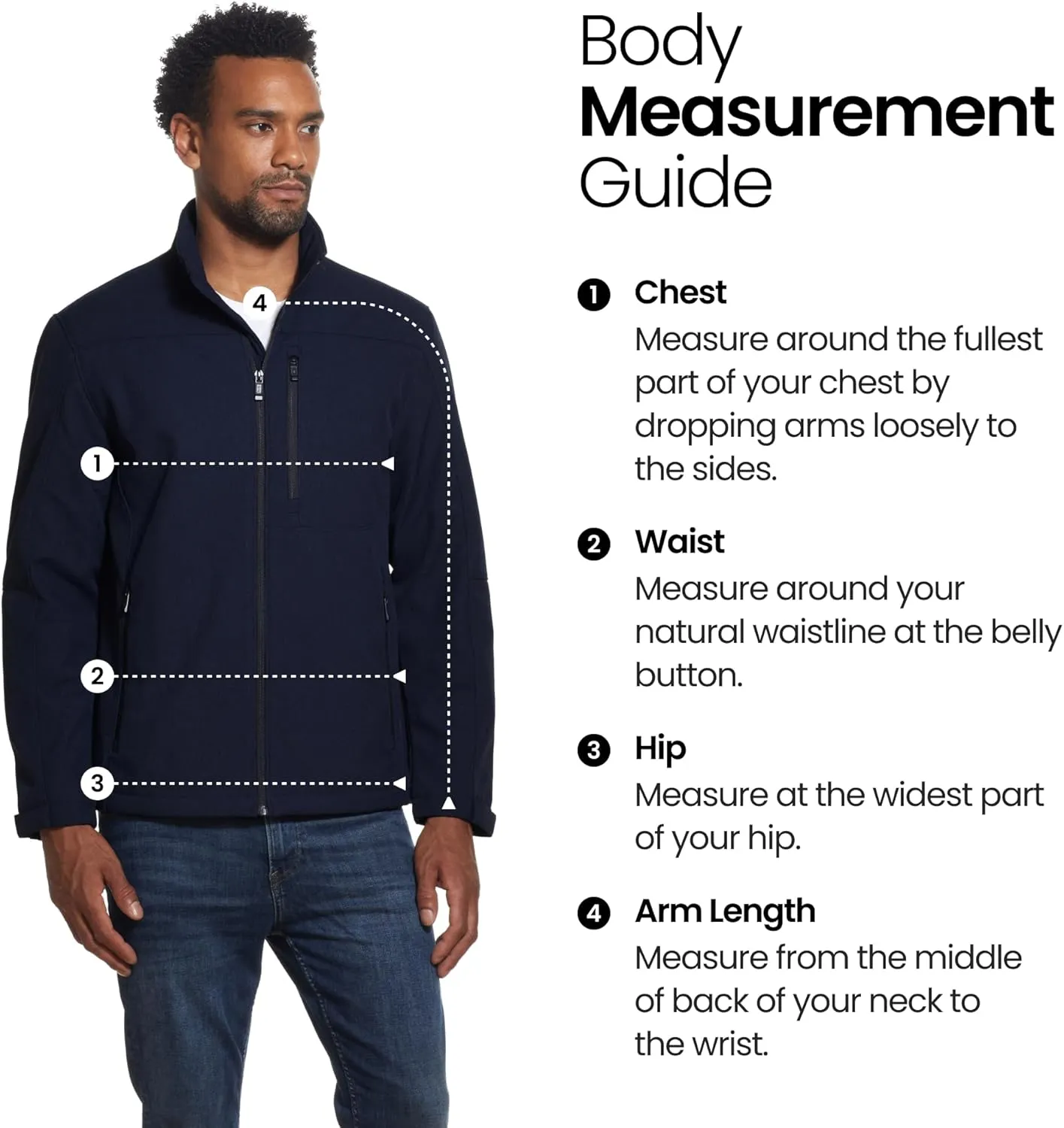 Weatherproof Midweight Soft Shell Jackets for Men - Mens Water Resistant Windbreaker with Stand Collar (S-3XL)
