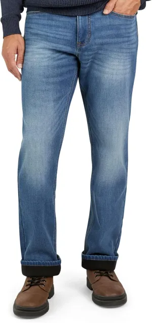 Weatherproof Vintage Fleece Lined Mens Jeans - Regular Fit Mens Fleece Lined Jeans - Men's Insulated Flannel Jeans Pants
