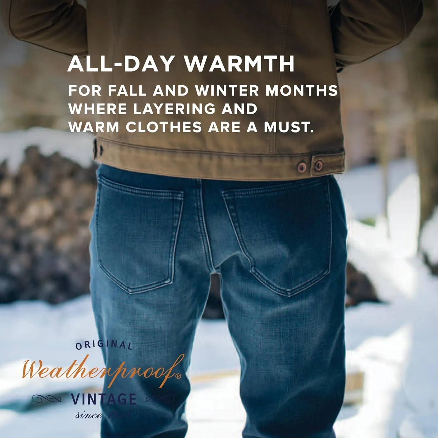 Weatherproof Vintage Fleece Lined Mens Jeans - Regular Fit Mens Fleece Lined Jeans - Men's Insulated Flannel Jeans Pants