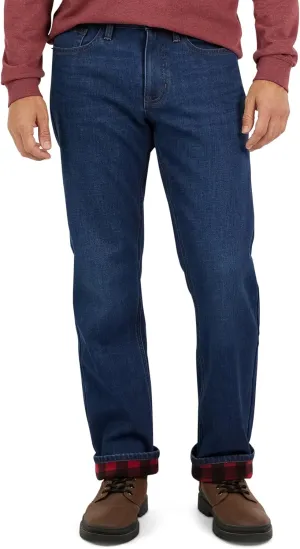 Weatherproof Vintage Fleece Lined Mens Jeans - Regular Fit Mens Fleece Lined Jeans - Men's Insulated Flannel Jeans Pants