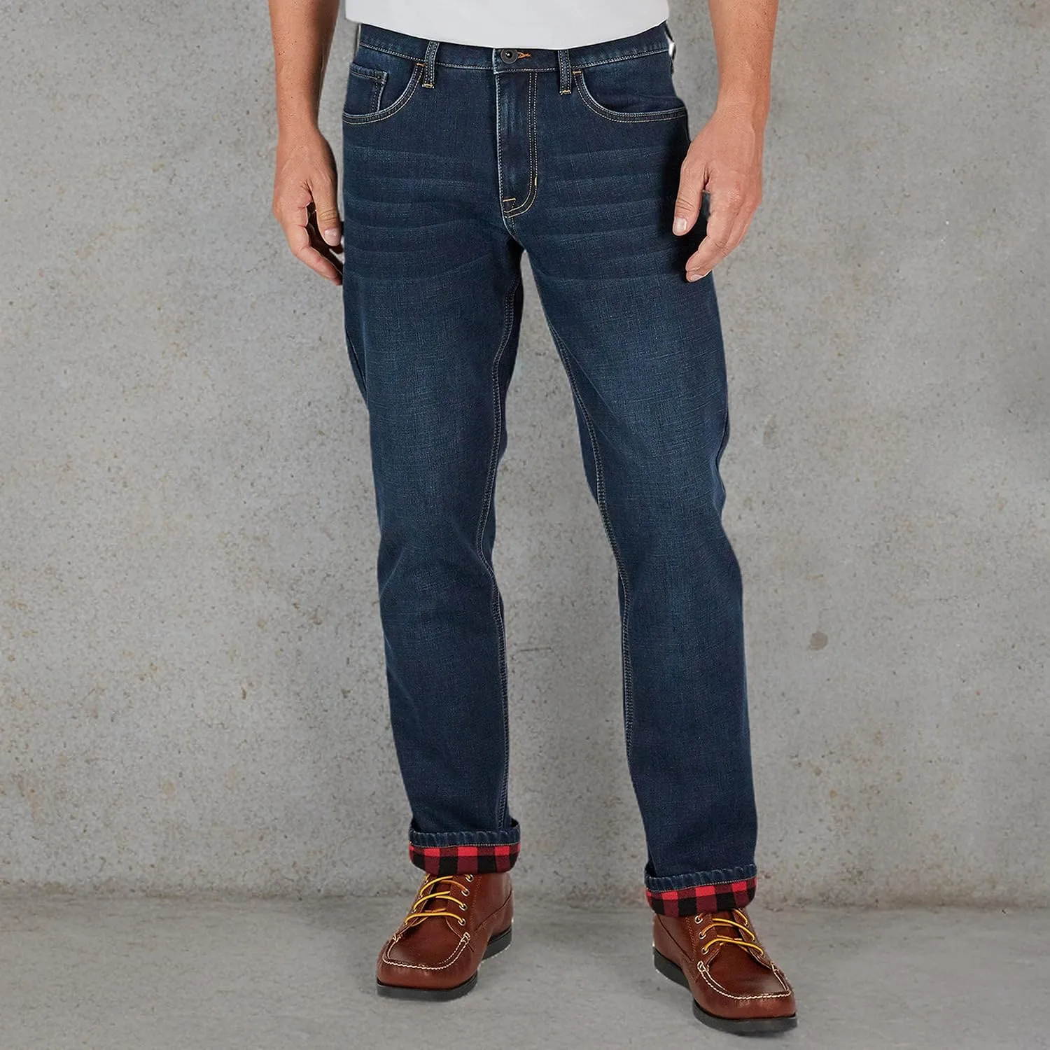 Weatherproof Vintage Fleece Lined Mens Jeans - Regular Fit Mens Fleece Lined Jeans - Men's Insulated Flannel Jeans Pants