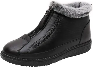 Winter Snow Boots for Women 2022 Fashion Round Toe Soft Sole Plus Velvet Warm Slip on Ankle Booties Comfortable Casual Zipper Non-slip Shoes