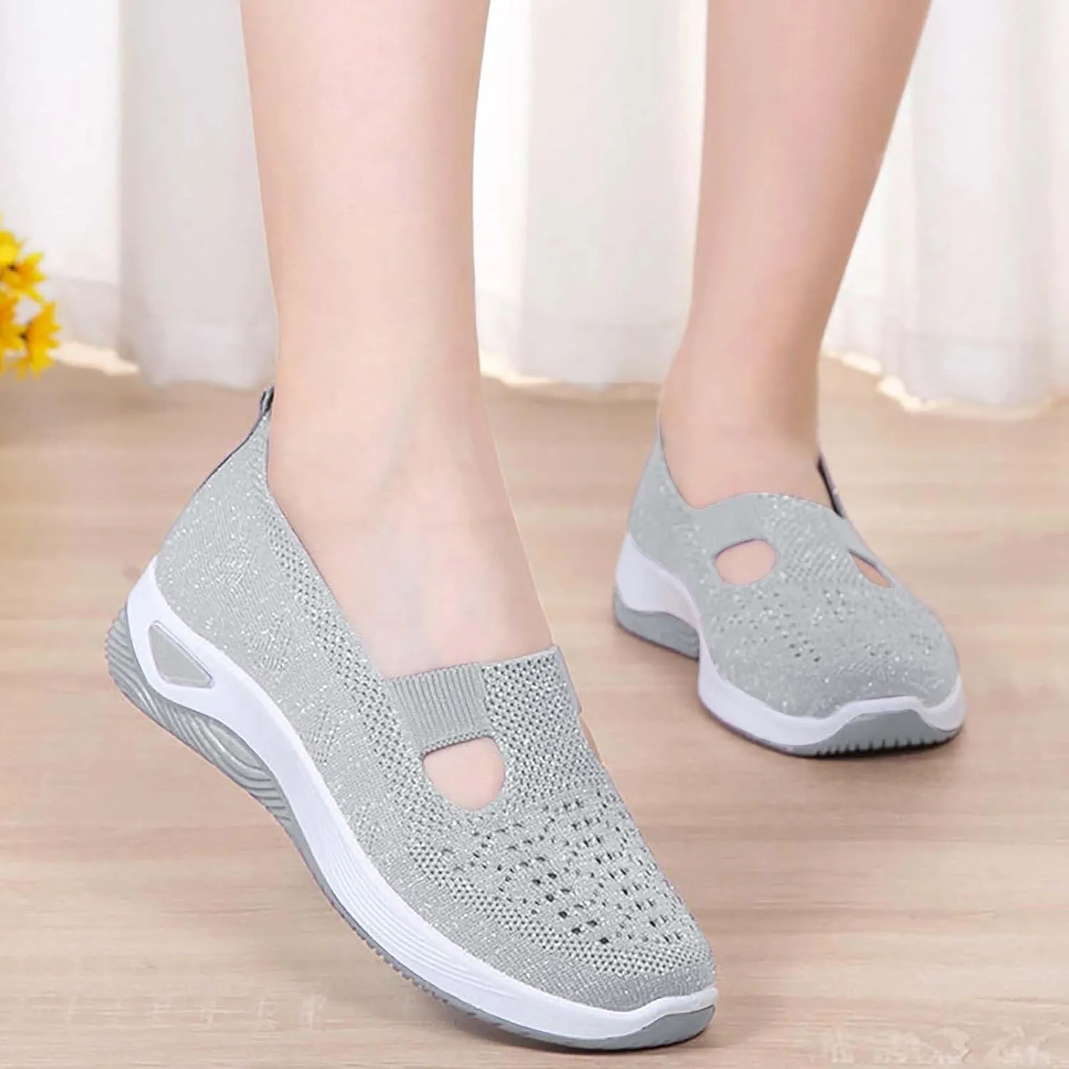 Women Shoes Dressy Comfortable Dress Sneakers Men Wide Black Loafers Women Platform Comfy Casual Closed Back Christmas Shoes for Women Round Toe Flats Comfortable