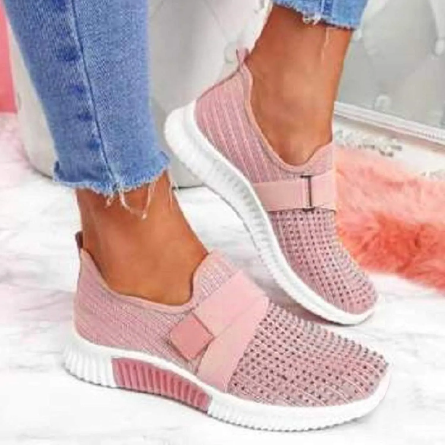 Women's Fashion Sneakers Lace Up Breathable Casual Waking Shoes Trail Running Shoes Men Glitter Loafers Women Shoes Womens White Platform Sneakers