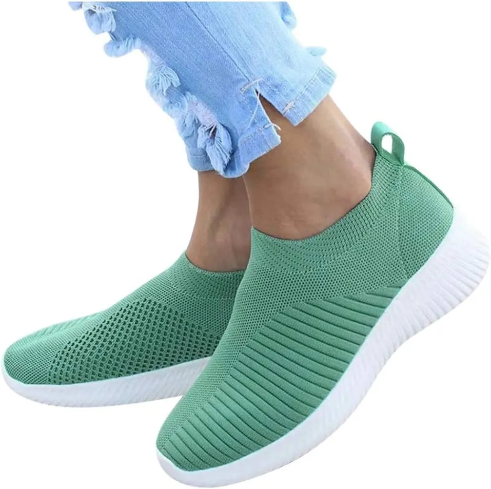 Women's Lightweight Slip On Walking Running Shoes Slip On Shoes Women Lether Women's Casual Shoes Fashion Sneakers Red Tennis Shoe Cross Trainer Shoe