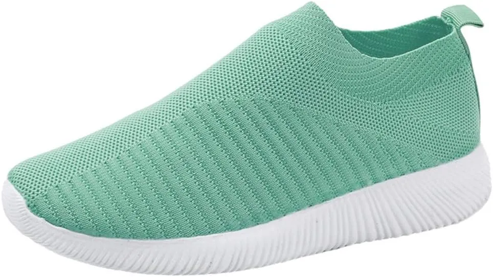 Women's Lightweight Slip On Walking Running Shoes Slip On Shoes Women Lether Women's Casual Shoes Fashion Sneakers Red Tennis Shoe Cross Trainer Shoe