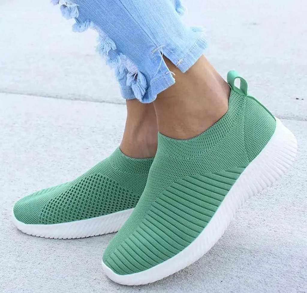 Women's Lightweight Slip On Walking Running Shoes Slip On Shoes Women Lether Women's Casual Shoes Fashion Sneakers Red Tennis Shoe Cross Trainer Shoe