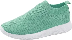 Women's Lightweight Slip On Walking Running Shoes Slip On Shoes Women Lether Women's Casual Shoes Fashion Sneakers Red Tennis Shoe Cross Trainer Shoe