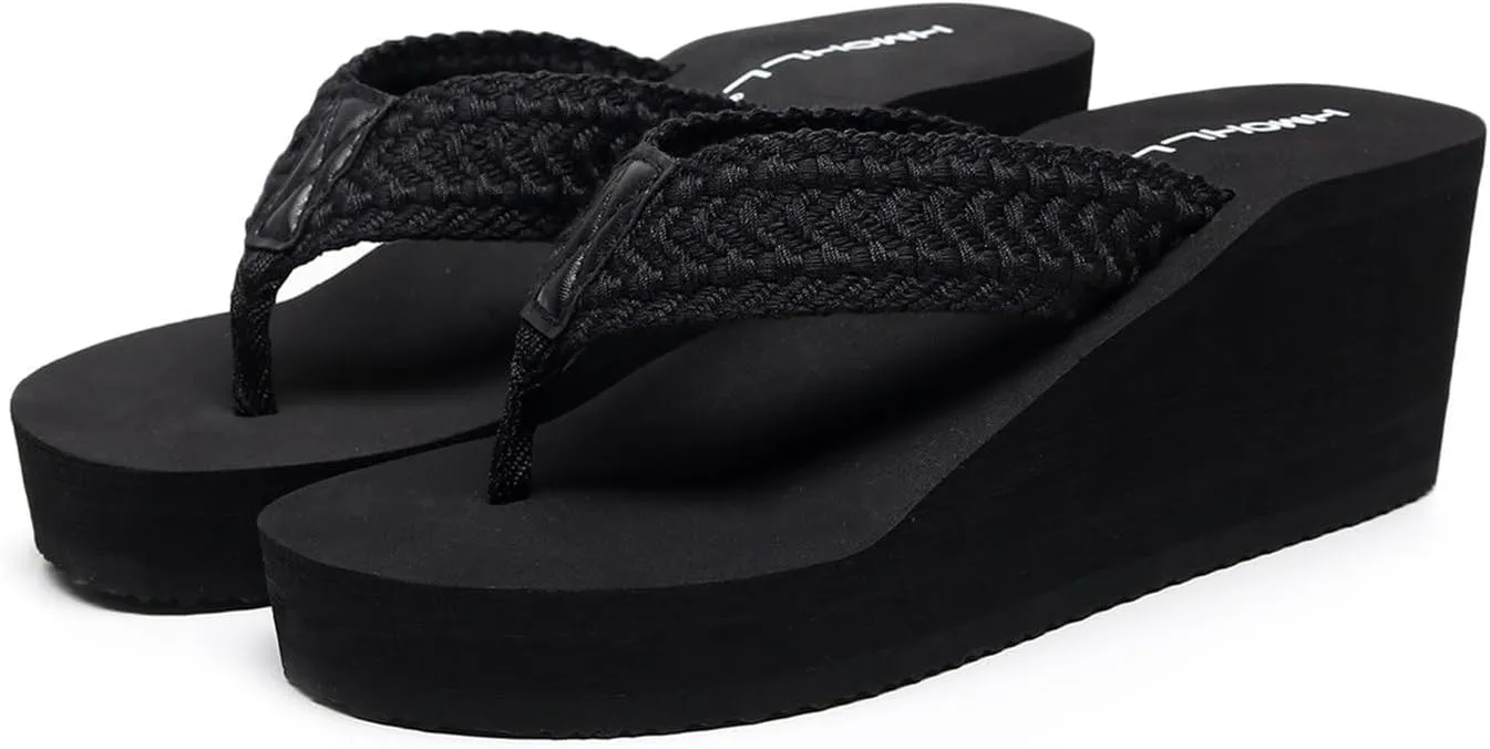 Womens Platform Flip Flops Arch Support Wedge Sandal Soft Cushion Beach Thong Sandals