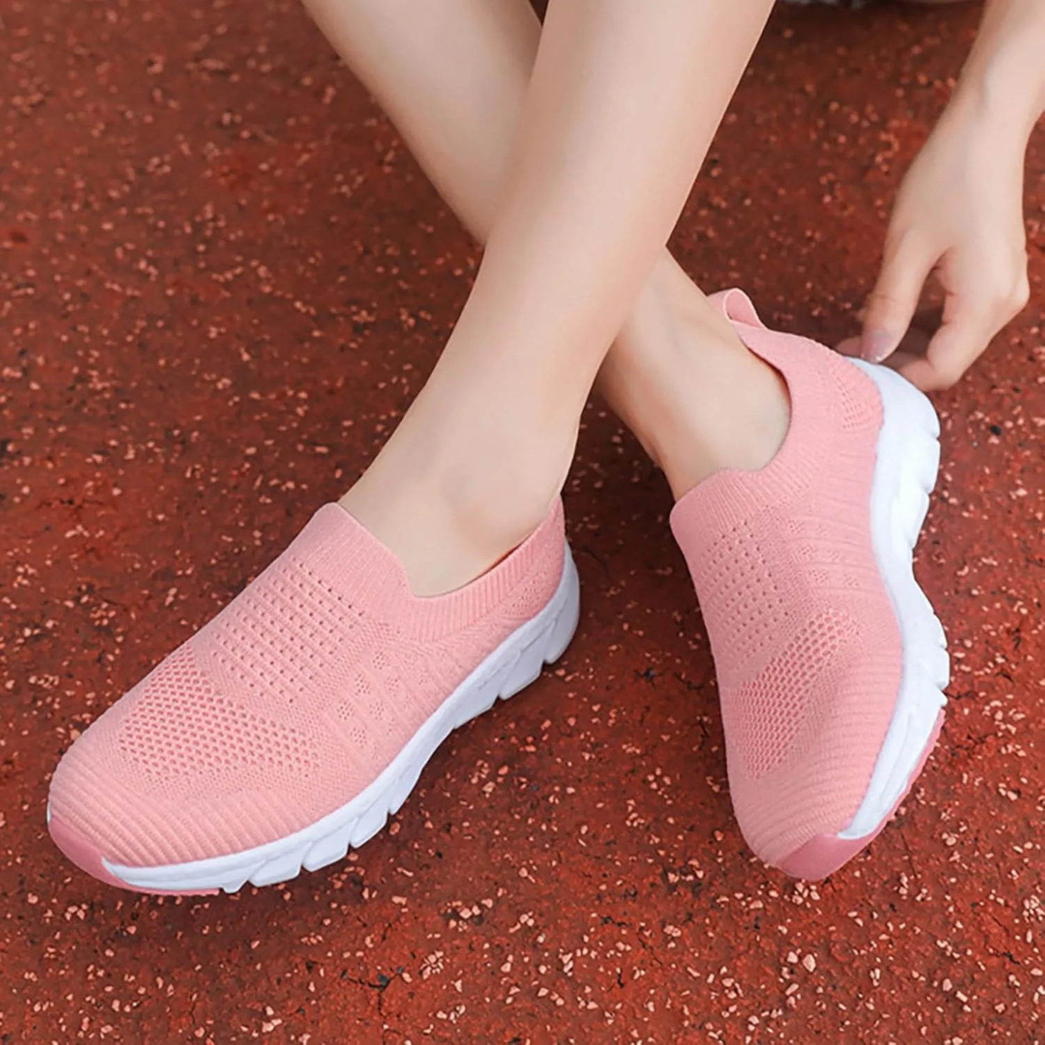 Women's Slip-on Shoes Wide Width Sneakers Hands Free Non Slip Work Shoes Women Walking Woman Shoes Casual White Sneakers Slip On Tennis Shoe Loafers Shoe