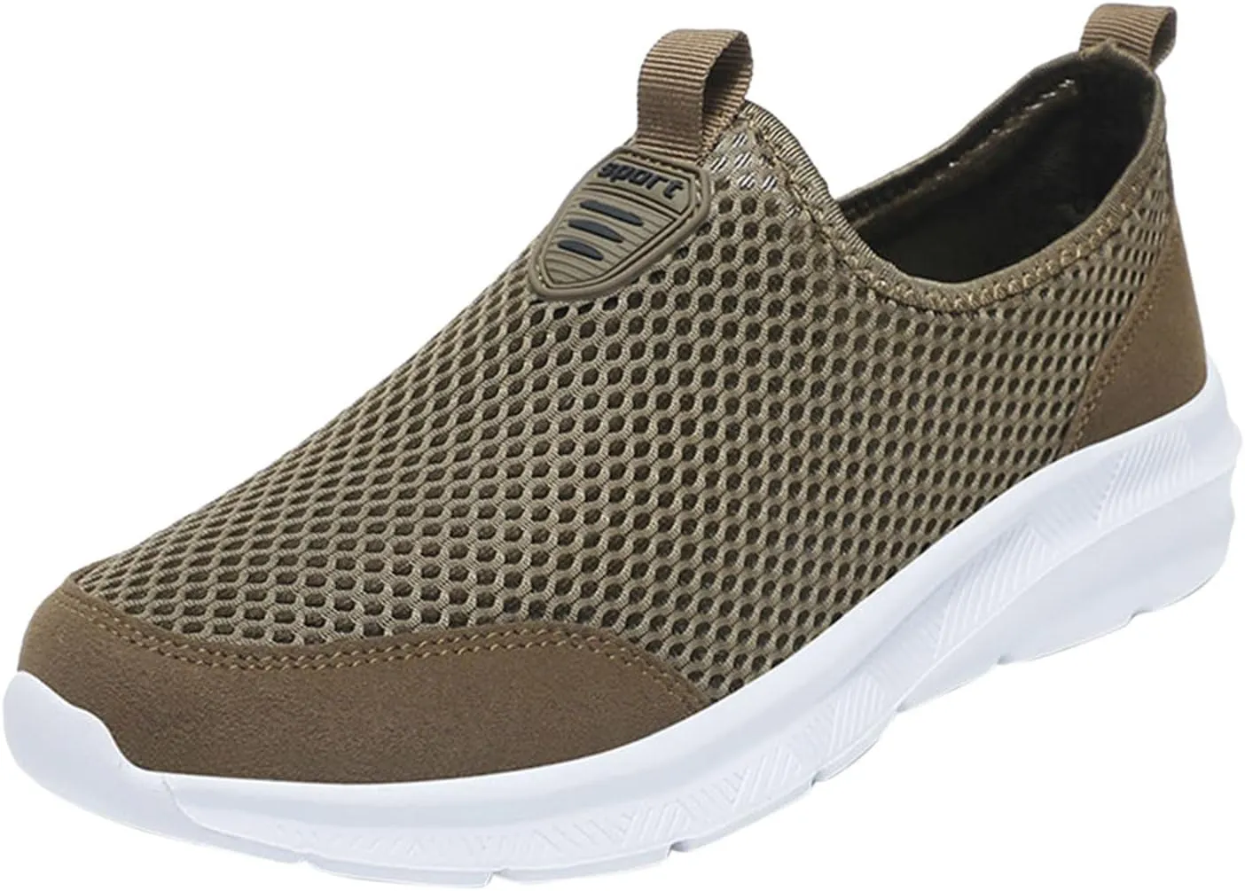 Womens Slip On Walking Shoes Lightweight Breathable Non Slip Mens Casual Shoes Mesh Men Shoes Casual Women's Fashion Sneakers Brown Tennis Shoe Loafers Casual Slip On