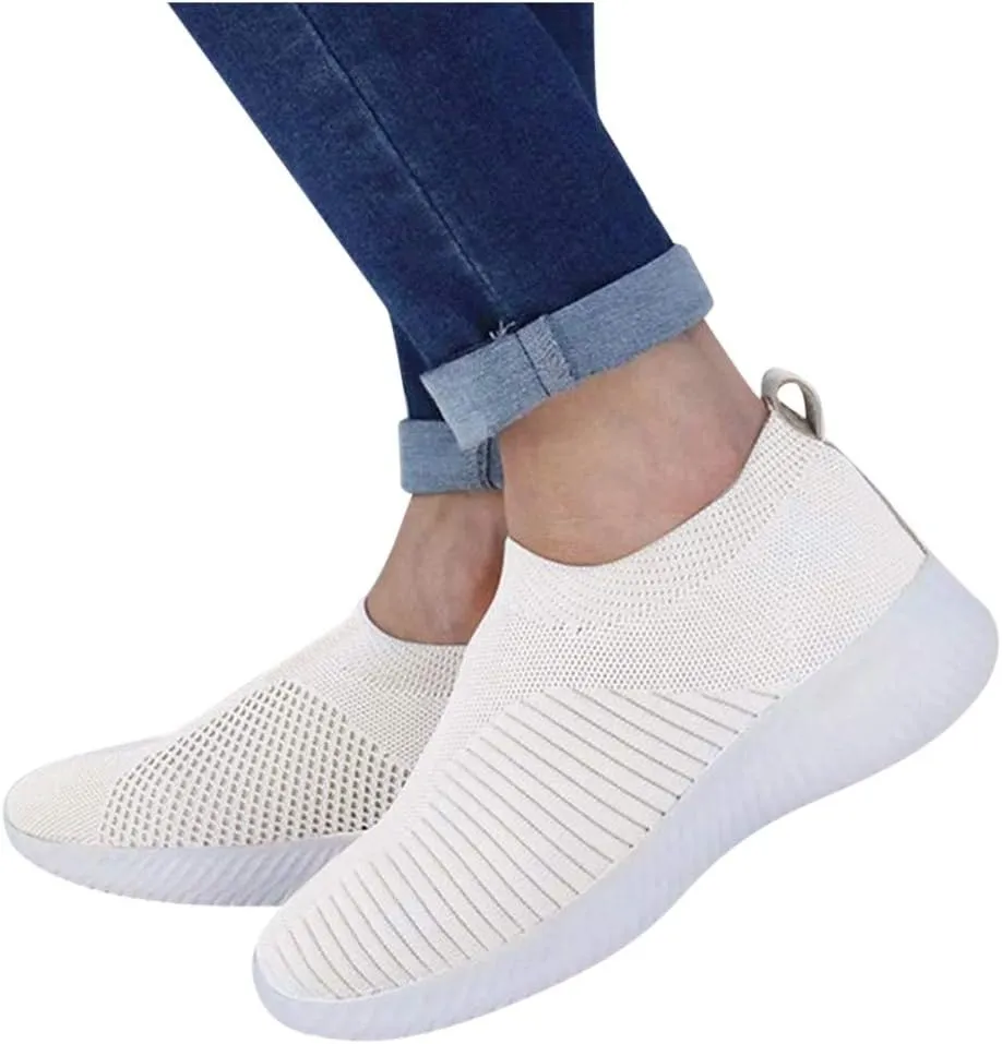 Womens Slip On Walking Shoes Lightweight Breathable Non Slip Running Shoes for Men Arch Support Dressy Casual Shoes Chunky Sneakers Steel Toe Tennis Shoe Loafers Shoe