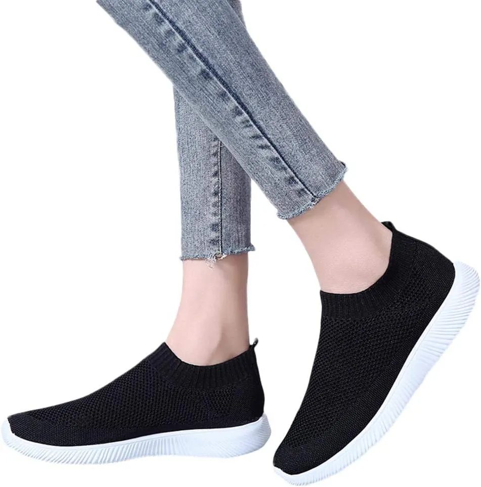 Womens Slip On Walking Shoes Non Slip Running Shoes Walking Shoes Women Flat Feet Casual Shoes Dress Sneakers Slip On Tennis Shoe Loafers Dress Shoe