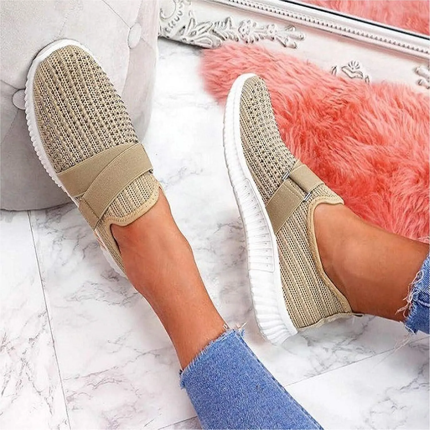 Women's Slip On Walking Shoes Running Comfortable Mens Running Shoes Wide Width Dressy Casual Shoes Women's Fashion Sneakers Red Tennis Shoe Cross Trainer Shoe