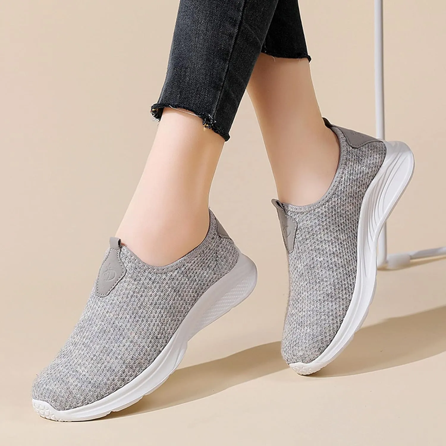 Women's Slip on Walking Shoes Tennis Lightweight Gym Non Slip Work Shoes Women Flat Feet Men's Casual Dress Shoes Waterproof Sneakers Red Tennis Shoe Cross Trainer Shoe