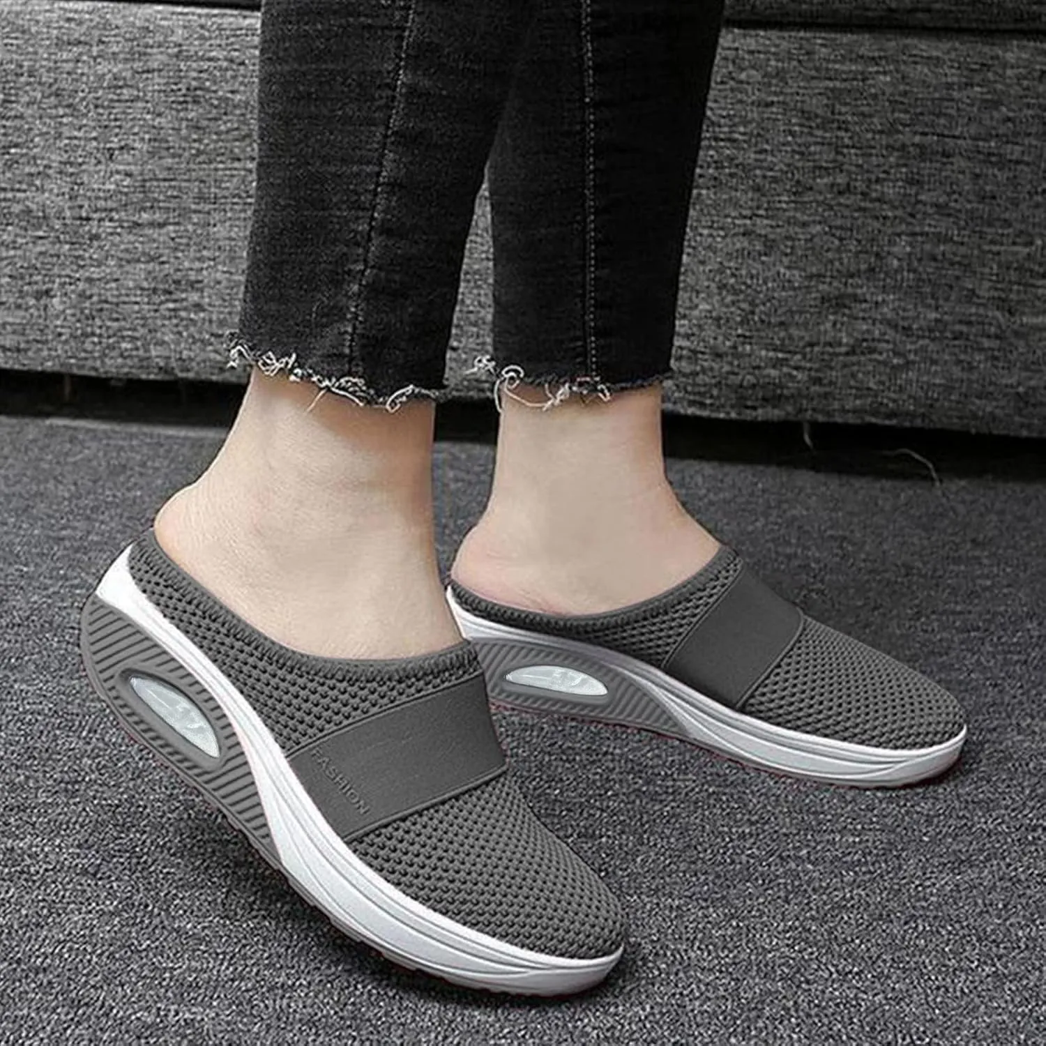 Womens Tennis Slipper Sneakers Breathable Fitness Shoes Slingback Lightweight Running Shoes Casual Platform Gym Sports Slip-Ons Memory Foam Orthopedic Wedges