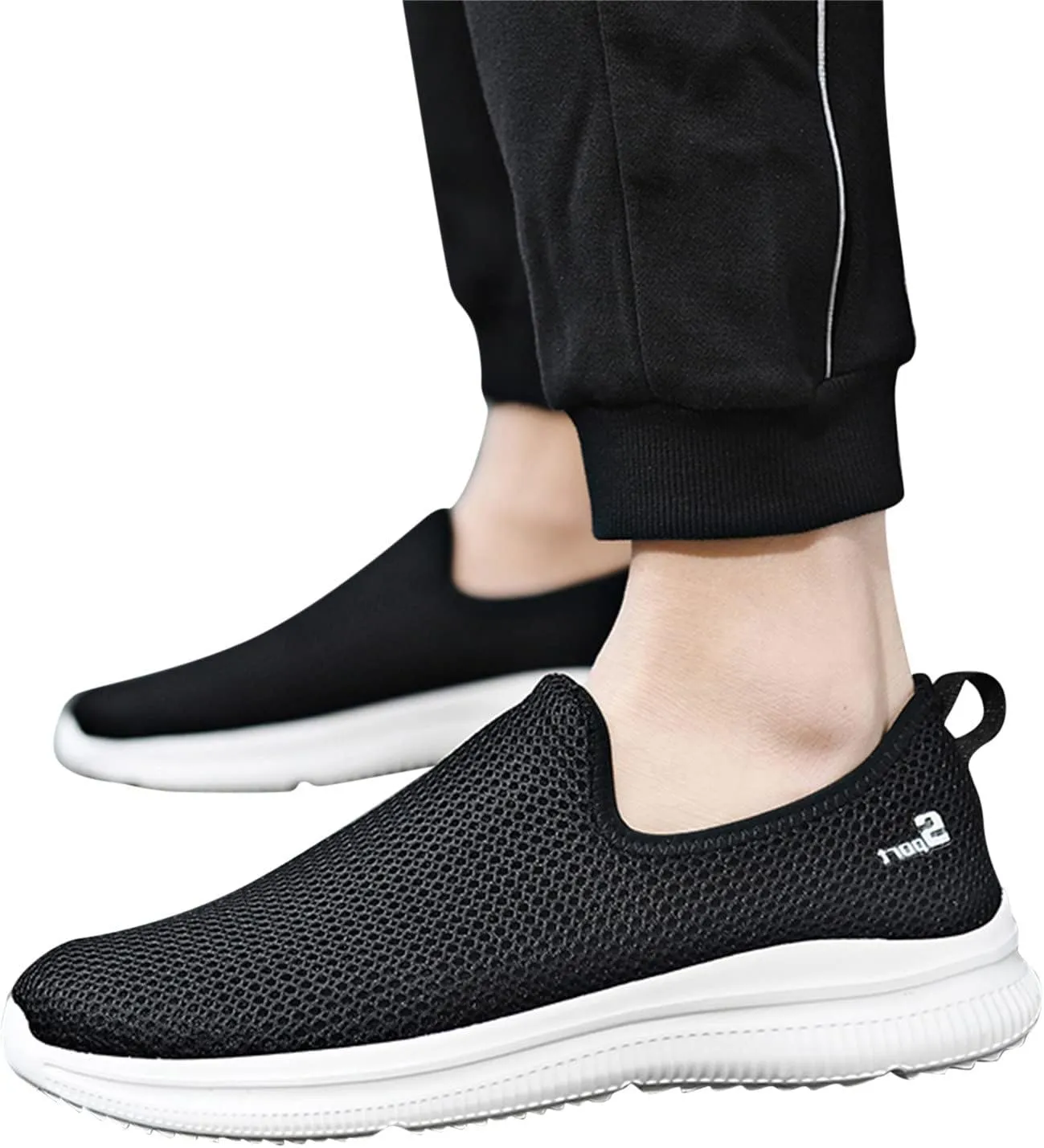 Women's Walking Shoes Cushion Comfortable Breeze Shoes Walking Shoes Women Arch Support Casual Shoes Slip On Wedge Sneakers Platform Tennis Shoe White Loafers