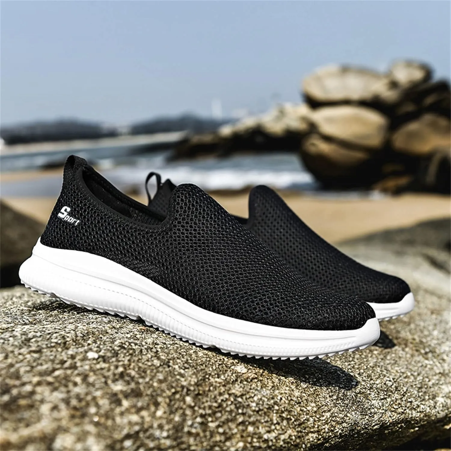 Women's Walking Shoes Cushion Comfortable Breeze Shoes Walking Shoes Women Arch Support Casual Shoes Slip On Wedge Sneakers Platform Tennis Shoe White Loafers