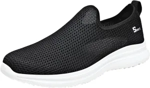 Women's Walking Shoes Cushion Comfortable Breeze Shoes Walking Shoes Women Arch Support Casual Shoes Slip On Wedge Sneakers Platform Tennis Shoe White Loafers