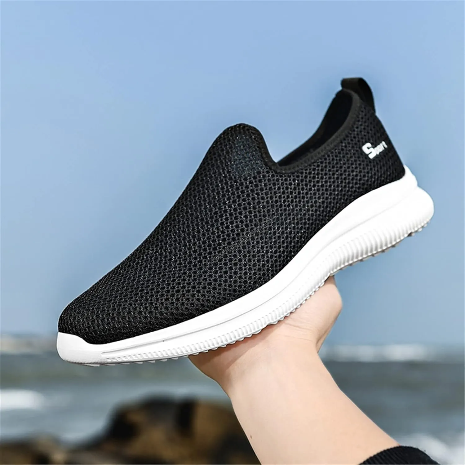 Women's Walking Shoes Cushion Comfortable Breeze Shoes Walking Shoes Women Arch Support Casual Shoes Slip On Wedge Sneakers Platform Tennis Shoe White Loafers