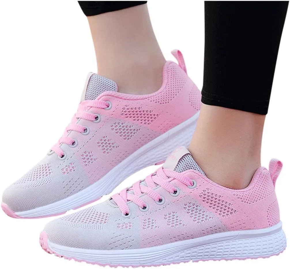 Womens Walking Shoes Lace Up Lightweight Memory Foam Cheer Running Shoes for Women Slip On Casual Dress Shoes Dress Sneakers Brown Tennis Shoe Cross Trainer Shoe