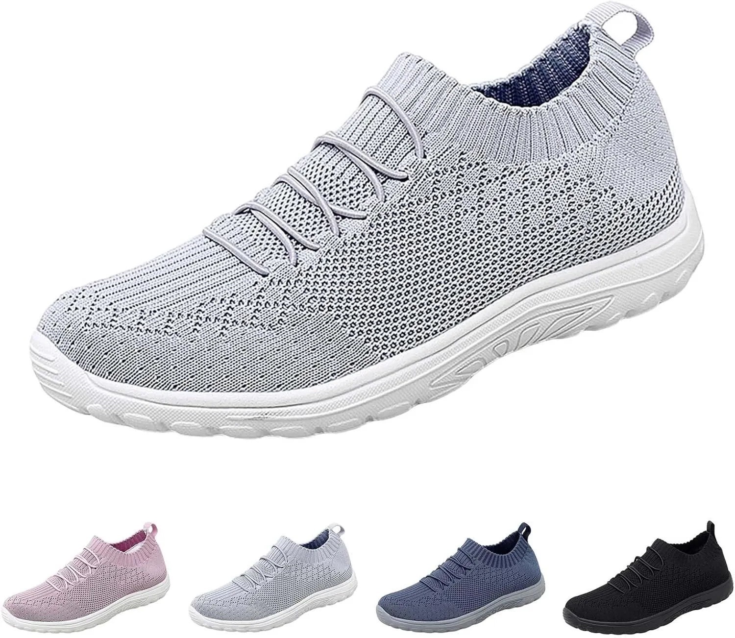 Womens Woven Shoes Slip-on Women's Sneakers Loafers Solid Color Lightweight Cute Round Toe Running Shoes Loafers for Women Casual Outdoor Walking Shoe